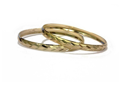 Gold Plated | Diamond Cut Bangles